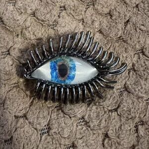 Betsey Johnson Eye Design Silver Blue Brooch